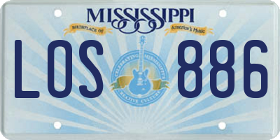 MS license plate LOS886