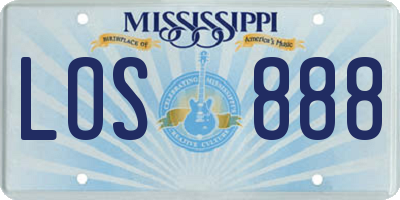 MS license plate LOS888