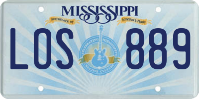 MS license plate LOS889