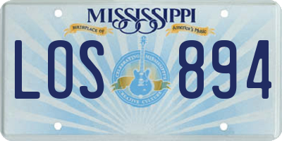 MS license plate LOS894