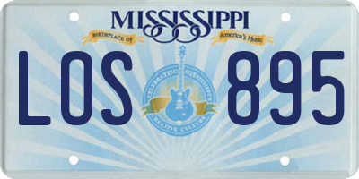 MS license plate LOS895