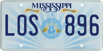MS license plate LOS896