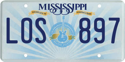MS license plate LOS897