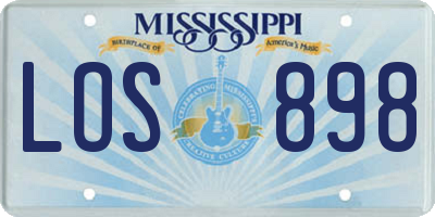 MS license plate LOS898