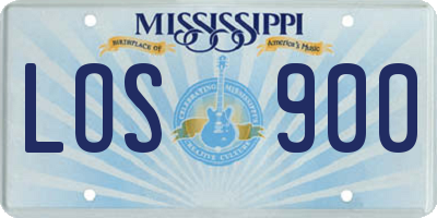 MS license plate LOS900