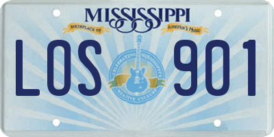 MS license plate LOS901