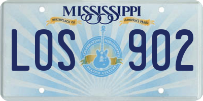 MS license plate LOS902