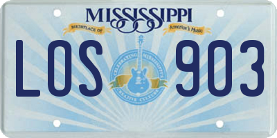 MS license plate LOS903