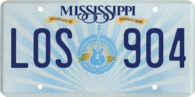 MS license plate LOS904