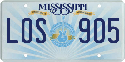 MS license plate LOS905