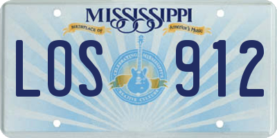 MS license plate LOS912