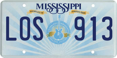 MS license plate LOS913
