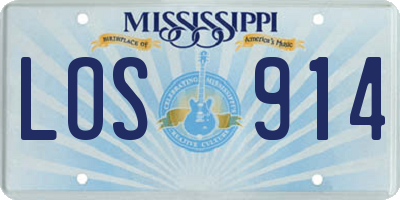 MS license plate LOS914