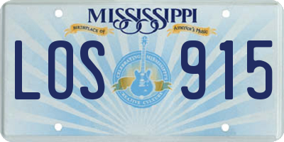 MS license plate LOS915