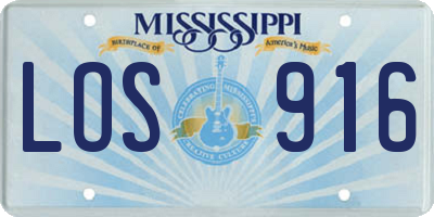 MS license plate LOS916