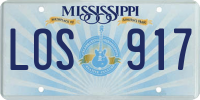 MS license plate LOS917