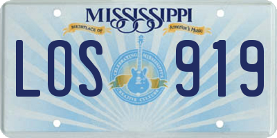 MS license plate LOS919