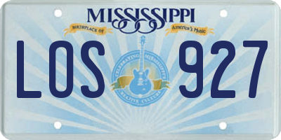 MS license plate LOS927