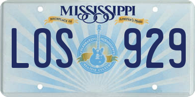 MS license plate LOS929