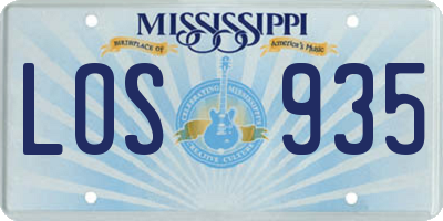 MS license plate LOS935