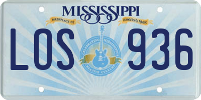 MS license plate LOS936