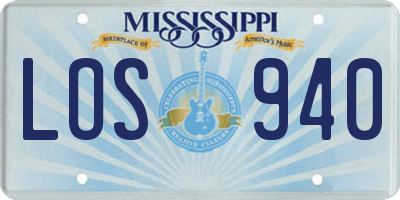 MS license plate LOS940