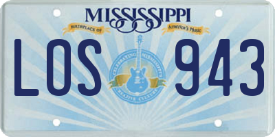 MS license plate LOS943