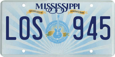 MS license plate LOS945