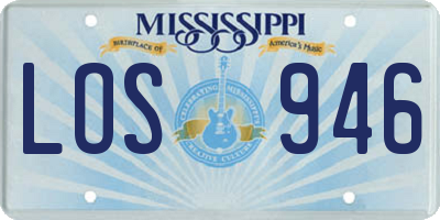 MS license plate LOS946