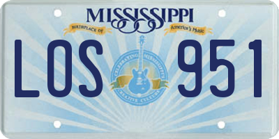 MS license plate LOS951