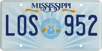 MS license plate LOS952