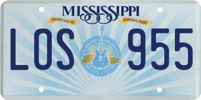 MS license plate LOS955