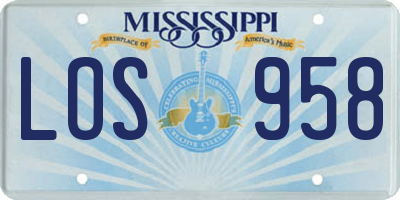 MS license plate LOS958