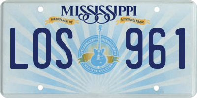 MS license plate LOS961