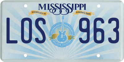 MS license plate LOS963