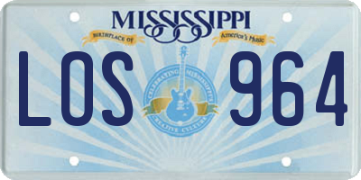 MS license plate LOS964