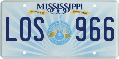 MS license plate LOS966