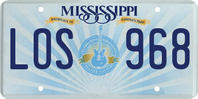 MS license plate LOS968