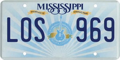 MS license plate LOS969