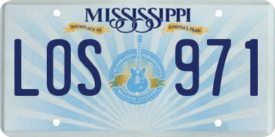 MS license plate LOS971