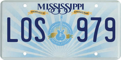 MS license plate LOS979