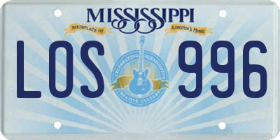 MS license plate LOS996