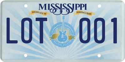 MS license plate LOT001