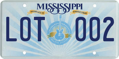 MS license plate LOT002