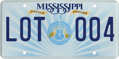 MS license plate LOT004