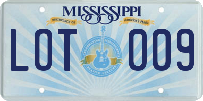 MS license plate LOT009