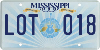 MS license plate LOT018