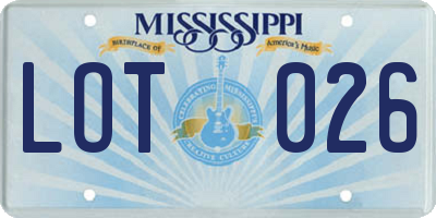 MS license plate LOT026