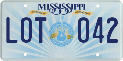 MS license plate LOT042