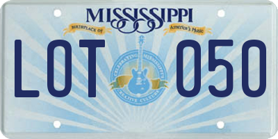 MS license plate LOT050